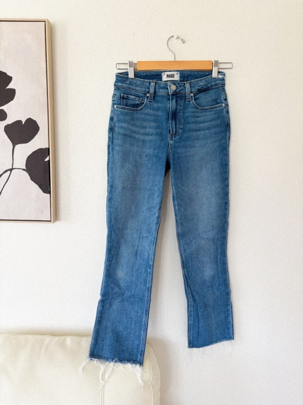 PAIGE Women's Denim the CINDY straight leg & raw hem!